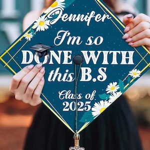 Benutzerdefinierte College Bachelor of Science Abschlusskappe Topper, ich bin so fertig mit dieser BS Grad Cap
