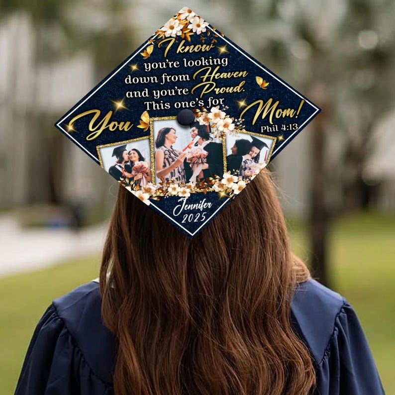 Memorial Graduation Topper Custom Photo Mom Memorial Graduation Cap Topper - Etsy