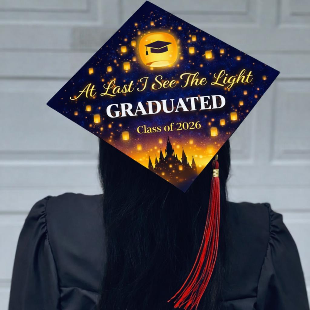 Floating Lanterns Graduation Cap Topper, Magical Night Sky Grad Cap ...