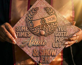 Decorazione personalizzata con ologramma per cappello di laurea – Decorazione a 2 strati per cappello di laurea