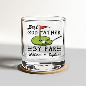 Personalized Godfather Whiskey Glass, Custom Best Godfather by Par Wine Glass