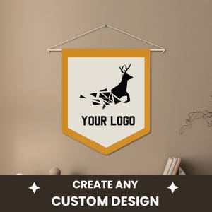 Custom Logo Pennant, Custom Quote Banner, Pennant With Any Quote