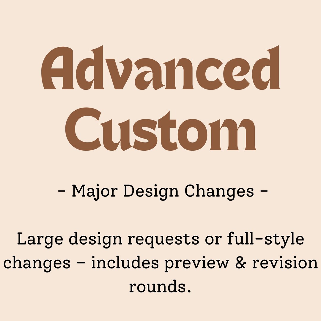 Additional Custom Order - Advanced Custom - Etsy