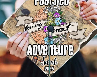 Personalized Psychology Graduation Cap Topper, Psyched For My Next Adventure Grad Cap