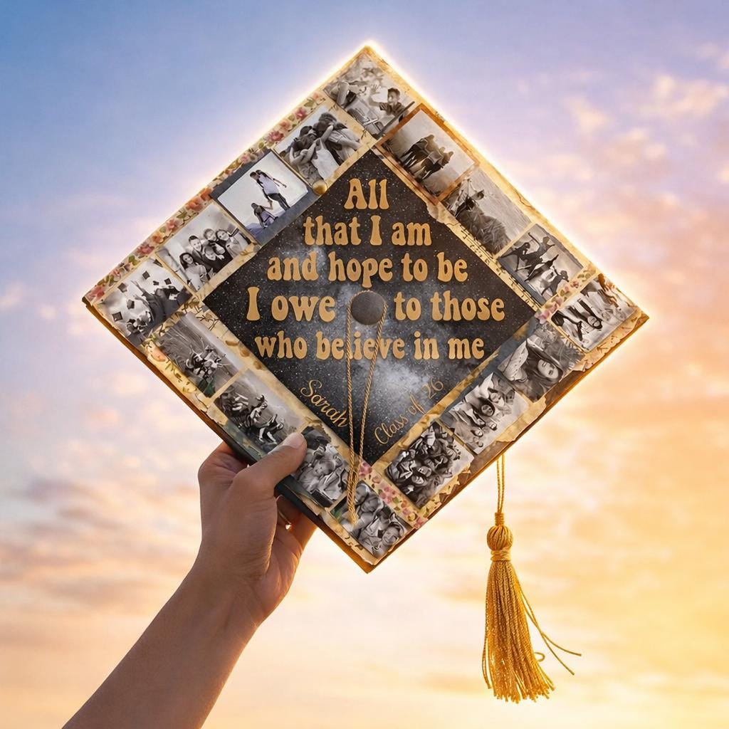 Custom Photo Graduation Cap Topper, Personalized Memory Collage Grad ...