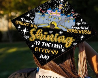 Motivational Graduation Cap Topper, Shining At The End Of Every Day Grad Cap