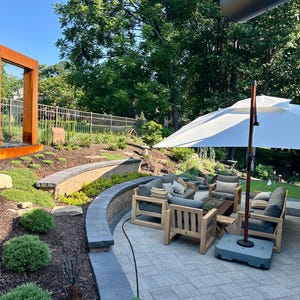 7ft Corten Steel Rain Curtain Water Fountain,Modern outdoor garden water feature.Freight & plumbing Included.Call 858-842-7100 for details. Bild 6