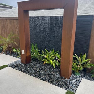 7ft Corten Steel Rain Curtain Water Fountain,Modern outdoor garden water feature.Freight & plumbing Included.Call 858-842-7100 for details. Bild 9