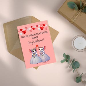 Squeak-hearts verlovings- en trouwkaart