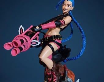 Lol Jinx Statue - League of Legends Arcane Figure Painted