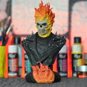Ghost Rider Bust 3d Statue Fan Art Ghost Rider Figure
