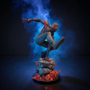 Miles Morales Spiderman Painted 3d Figure Spiderman Statue