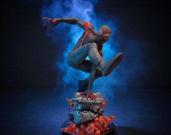Miles Morales Spiderman Figura 3D dipinta Statua di Spiderman