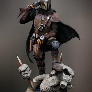 The Mandalorian 3d Figure Star Wars Mandalorian Statue Sculpture Fan Art Figure