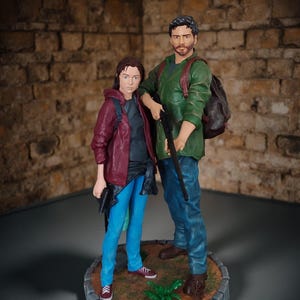 The Last Of Us Ellie and Joel Painted  Figure Diorama Statue 3D Printed Figure