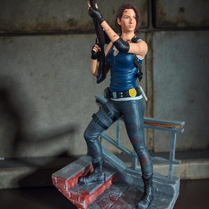 Resident Evil Jill Valentine Painted Figure Statue 3d Printed Model Gift For Gamer