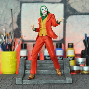 Joker Statue Figure 3D Printed Hand Painted Joaquin Phoenix Figure