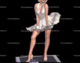 Marilyn Monroe 3d Printed Statue - Figure Hand Painted Resin Figure