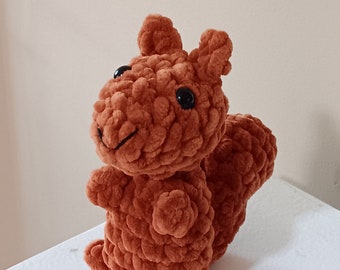 Squirrel Friend - crochet squirrel chenille plushie