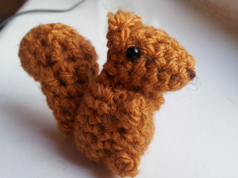 Crochet Squirrel Pattern amigurumi PDF pattern for simple cute red squirrel plush image 4