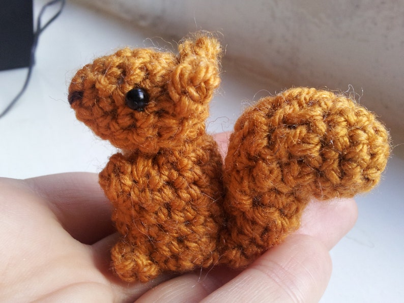 Crochet Squirrel Pattern amigurumi PDF pattern for simple cute red squirrel plush image 1