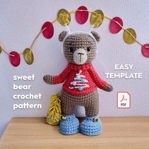 Christmas Bear Crochet Pattern / Amigurumi Teddy Bear Crochet Pattern / Bear Crochet Pattern / Crochet Plush /Crochet Bear Plush Teddy Bear