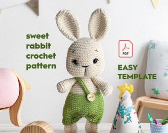 Bunny Crochet Pattern PDF Download / Crochet PATTERN Bunny, Amigurumi tutorial PDF in English / Amigurumi Bunny Pattern / Sweet Rabbit
