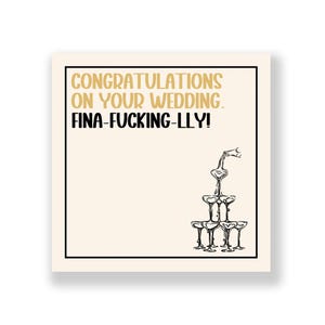 Funny Wedding Card | Wedding Card |  Happy Wedding Day | Congratulations Wedding  Card | Rude Wedding Card