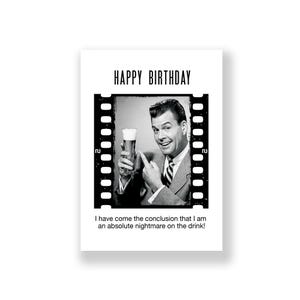 Cartão de aniversário engraçado | Cartão de feliz aniversário engraçado | Cartão de aniversário rude | Cartão de aniversário retrô | Cartão de aniversário vintage