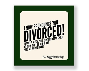 Tarjeta de divorcio divertida / Tarjeta de divorcio / Feliz día del divorcio / Tarjeta de separación / Tarjeta de divorcio grosero