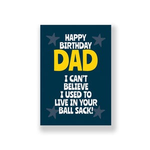 Divertente biglietto di auguri di compleanno per papà / Divertente biglietto di auguri di buon compleanno per papà / Biglietto di auguri di compleanno maleducato / Per papà