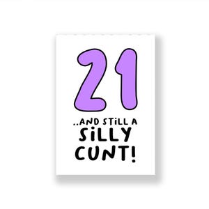 21e carte d'anniversaire drôle | Joyeux 21e anniversaire drôle | Carte d'anniversaire grossière