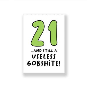 21e carte d'anniversaire drôle | Joyeux 21e anniversaire drôle | Carte d'anniversaire grossière