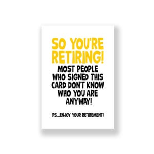Funny Retirement Card | Happy Retirement Card | Retiring Card | Rude Retirement Card
