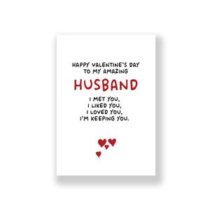 Funny Husband Valentine&#39;s Day Card | Husband Valentine&#39;s Day Card | Rude Valentines Card  | For Him | Husband Valentines Card