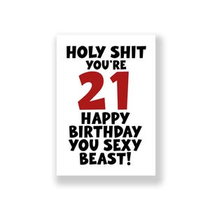 Divertente biglietto di auguri per il 21° compleanno / Divertente biglietto di auguri per il 21° compleanno / Biglietto di auguri di compleanno maleducato