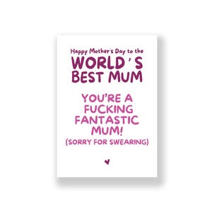 Funny Mother&#39;s Day Card | Cheeky Mother&#39;s Day Card | Rude Mother&#39;s Day Card | Happy Mother&#39;s Day | Mum Card | Mother Card