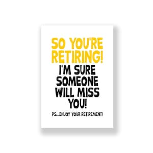 Funny Retirement Card | Happy Retirement Card | Retiring Card | Rude Retirement Card
