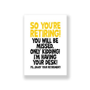 Funny Retirement Card | Happy Retirement Card | Retiring Card | Rude Retirement Card