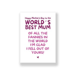 Tarjeta divertida para el Día de la Madre / Tarjeta atrevida para el Día de la Madre / Tarjeta grosera para el Día de la Madre / Feliz Día de la Madre / Tarjeta para mamá / Tarjeta para madre / De hijo