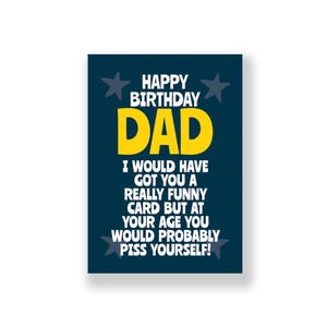Divertente biglietto di auguri di compleanno per papà / Divertente biglietto di auguri di buon compleanno per papà / Biglietto di auguri di compleanno maleducato / Per papà