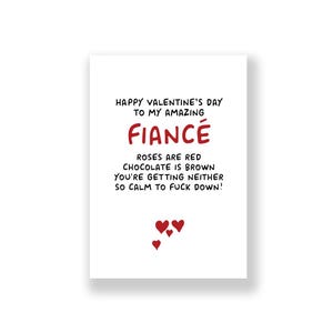 Carte de Saint-Valentin drôle | Saint-Valentin de fiancé | Carte de Saint-Valentin grossière | Carte de Saint Valentin drôle | Pour lui | pour elle | Fiancé