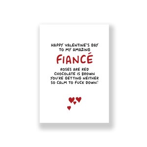 Carte de Saint-Valentin drôle | Saint-Valentin de fiancé | Carte de Saint-Valentin grossière | Carte de Saint Valentin drôle | Pour lui | pour elle | Fiancé
