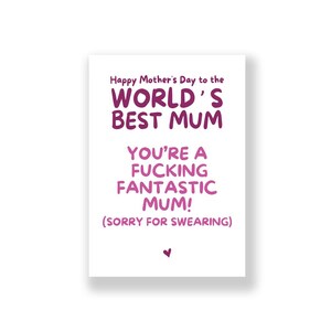 Tarjeta divertida para el Día de la Madre / Tarjeta atrevida para el Día de la Madre / Tarjeta grosera para el Día de la Madre / Feliz Día de la Madre / Tarjeta para mamá / Tarjeta para madre