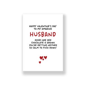 Funny Husband Valentine&#39;s Day Card | Husband Valentine&#39;s Day Card | Rude Valentines Card  | For Him | Husband Valentines Card
