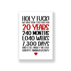 15 Year Anniversary Card | Funny Anniversary Card | Rude Anniversary Card