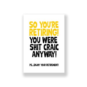 Funny Retirement Card | Happy Retirement Card | Retiring Card | Rude Retirement Card