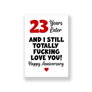 Carte d'anniversaire de mariage de 23 ans | Carte d'anniversaire drôle | Carte d'anniversaire grossière