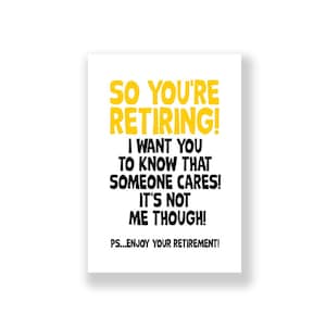 Funny Retirement Card | Happy Retirement Card | Retiring Card | Rude Retirement Card