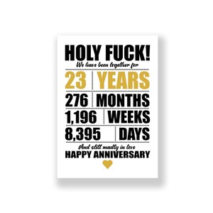 Tarjeta de aniversario de 23 años / Tarjeta de aniversario divertida / Tarjeta de aniversario grosera